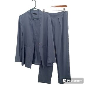 Shein 2-piece Blazer set in Blue Size Large